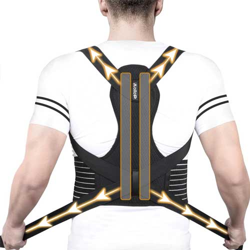 Aollop Posture Corrector Men and Women – Back Brace Back Support - Medium