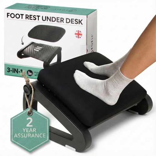Memory Foam Foot Rest Under Desk – Adjustable 3-in-1 Footrest